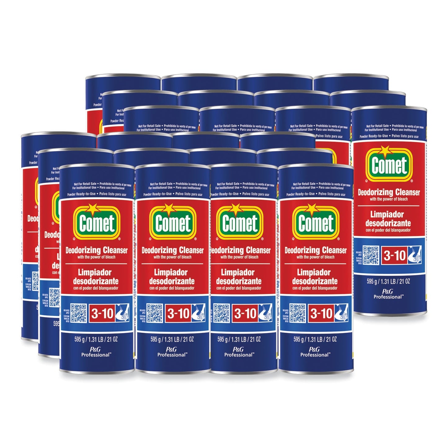 Deodorizing Cleanser with Bleach, Powder, 21 oz Canister, 24/Carton - OrderMe