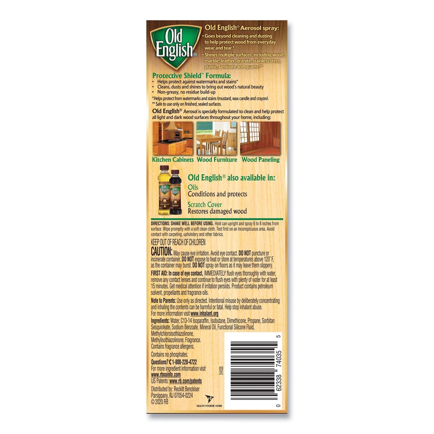Furniture Polish, Fresh Lemon Scent, 12.5 oz Aerosol Spray, 12/Carton - OrderMe
