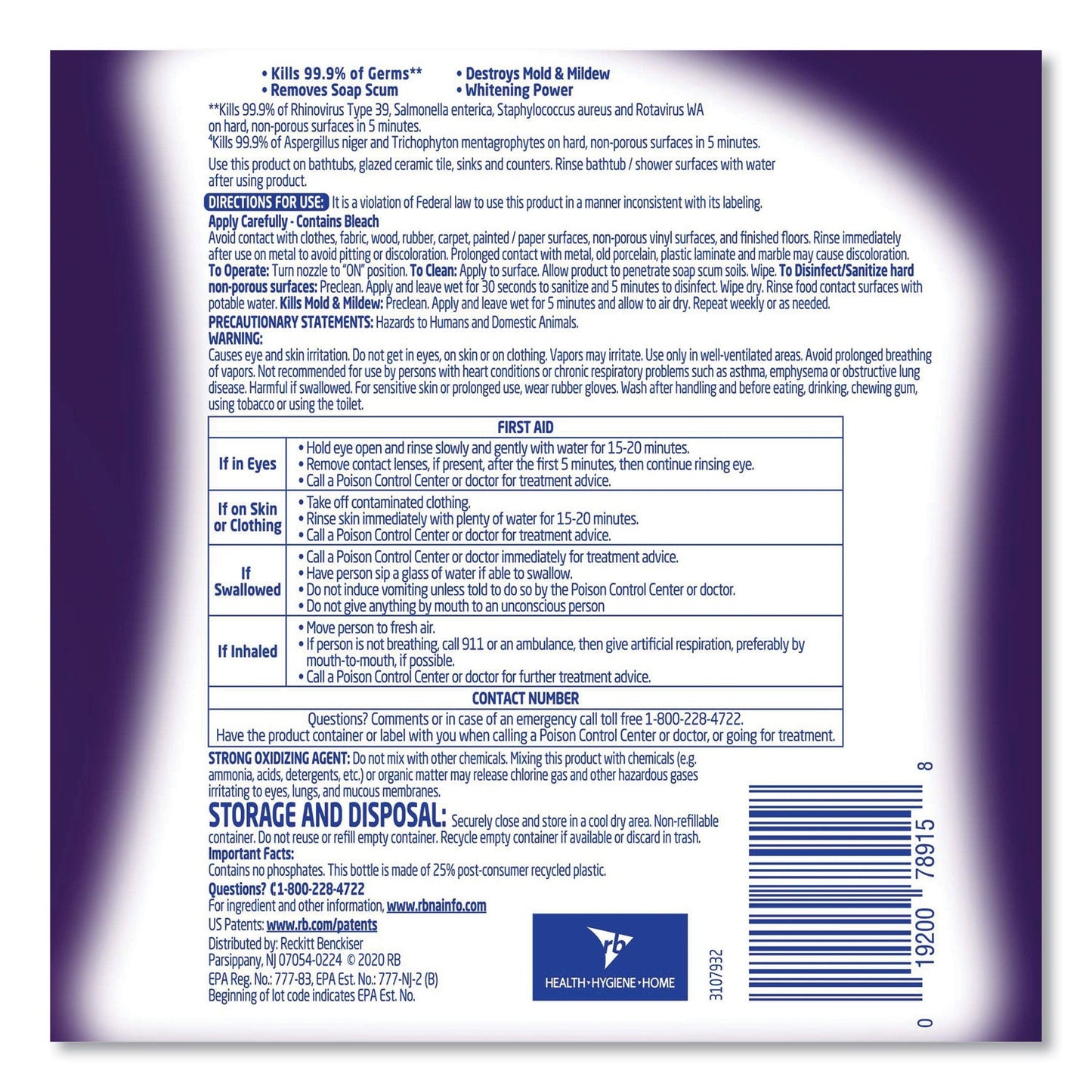 Mold and Mildew Remover with Bleach, Ready to Use, 32 oz Spray Bottle - OrderMe