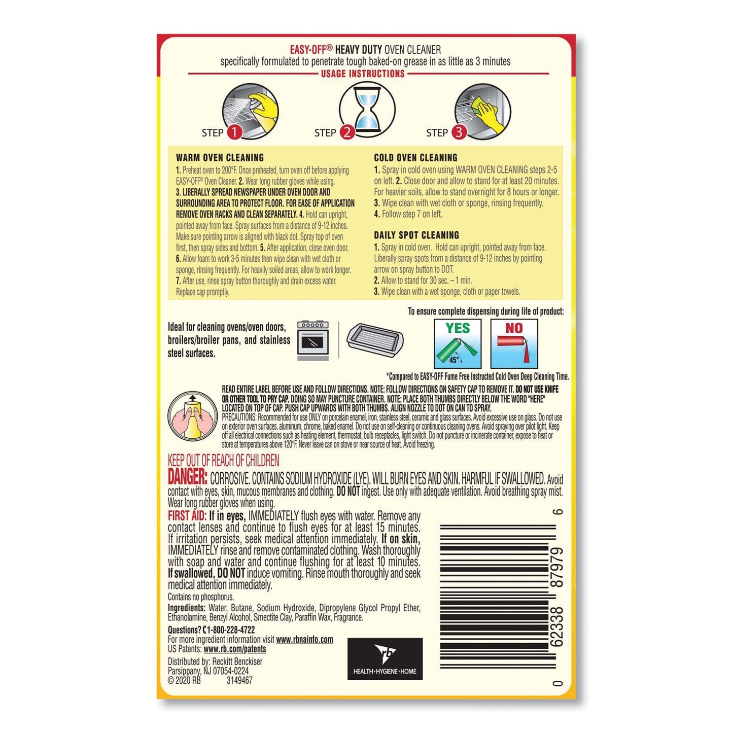 Heavy Duty Oven Cleaner, Fresh Scent, Foam, 14.5 oz Aerosol Spray, 12/Carton - OrderMe