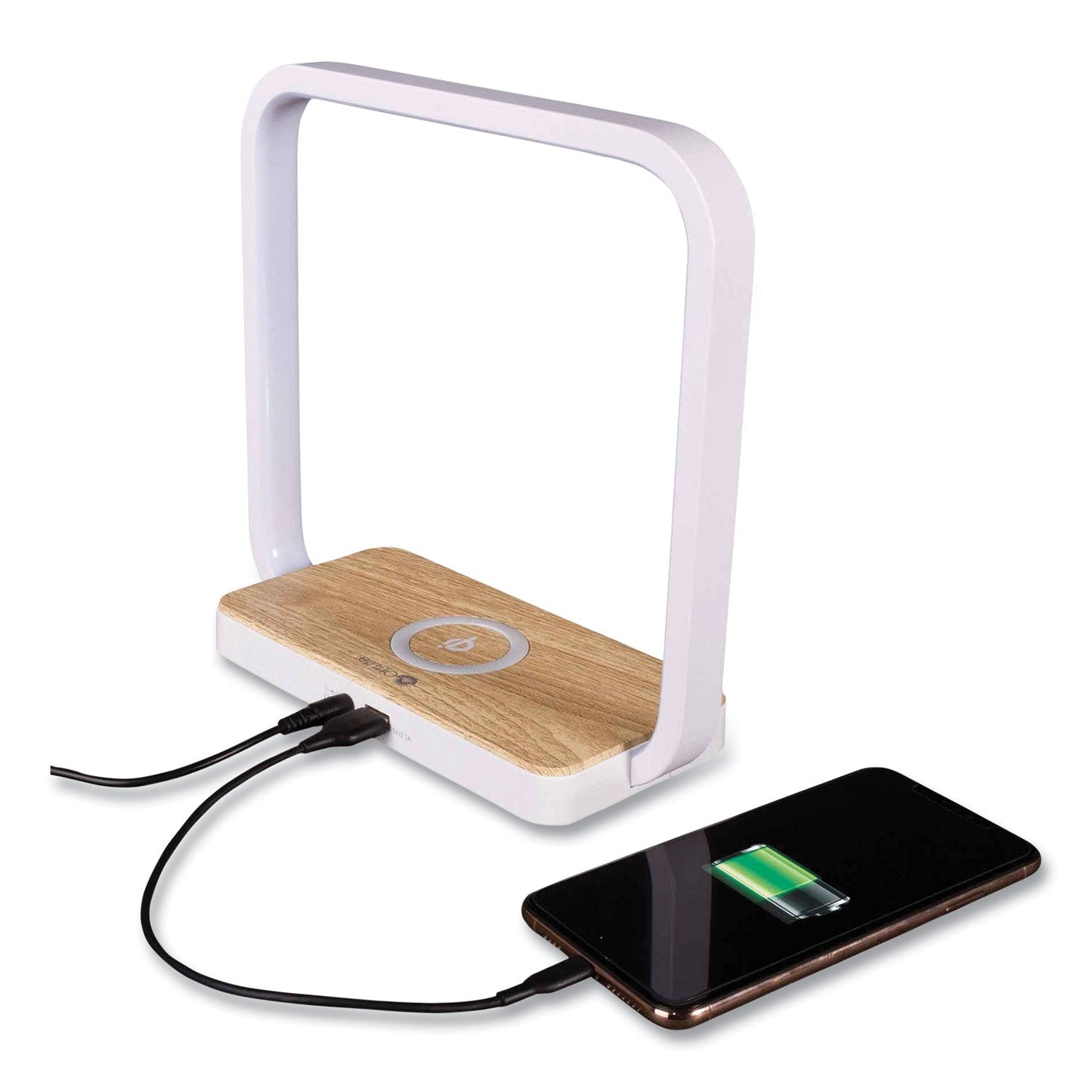 Wireless Charging Station with Night Light, USB, White - OrderMe