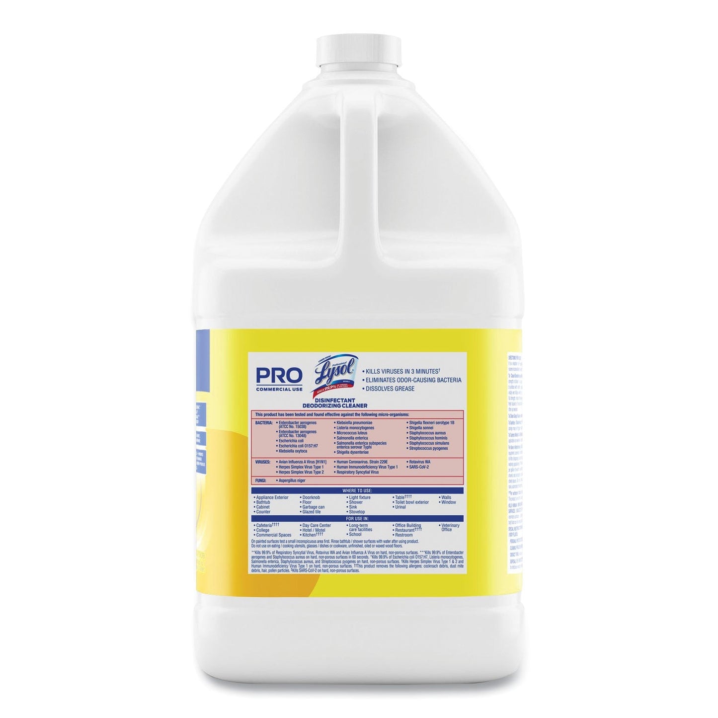 Disinfectant Deodorizing Cleaner Concentrate, Lemon Scent, 128 oz Bottle - OrderMe