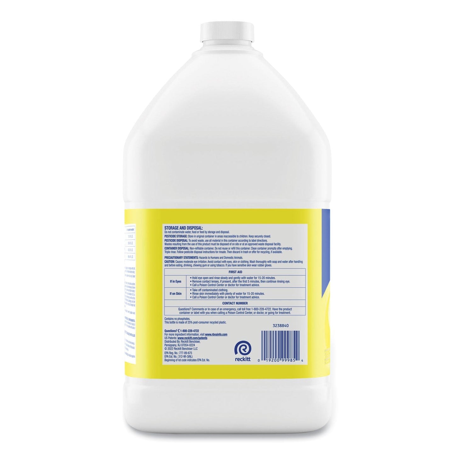 Disinfectant Deodorizing Cleaner Concentrate, Lemon Scent, 128 oz Bottle - OrderMe