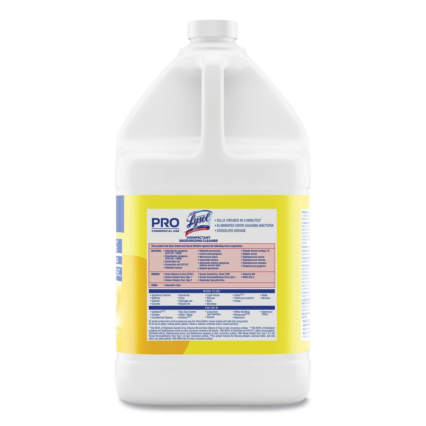 Disinfectant Deodorizing Cleaner Concentrate, Lemon Scent, 128 oz Bottle, 4/Carton - OrderMe