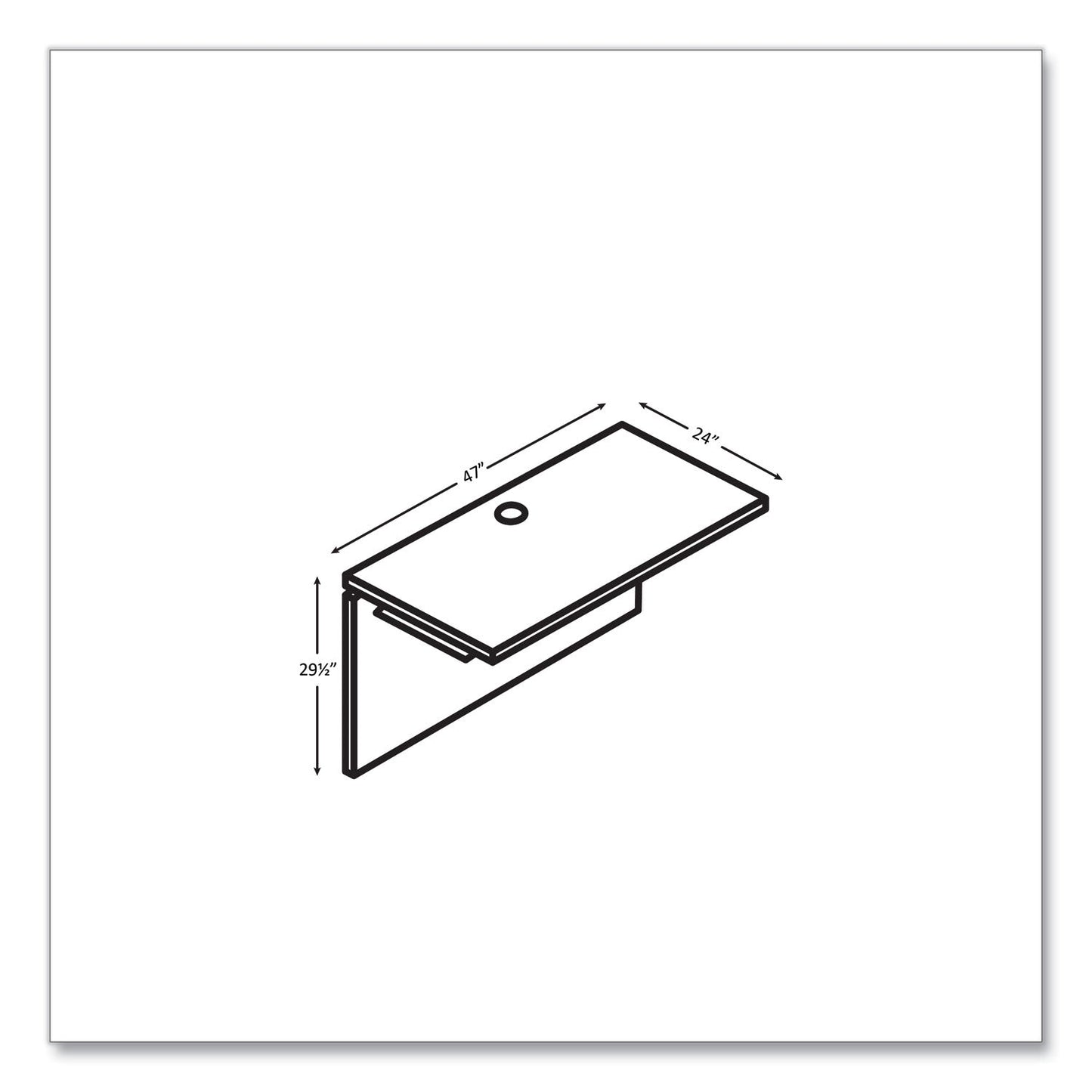 Side view of the Pinnacle bridge, showcasing its compact, rectangular design for connecting desk components.product-image
