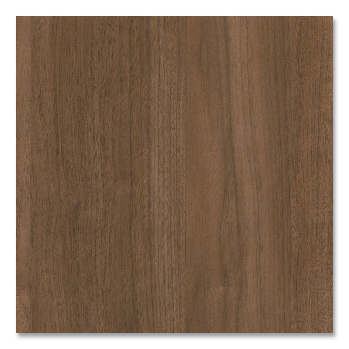 Side view showing the full-height pedestal with drawers and clean lines of the Pinnacle-finished return.product-image