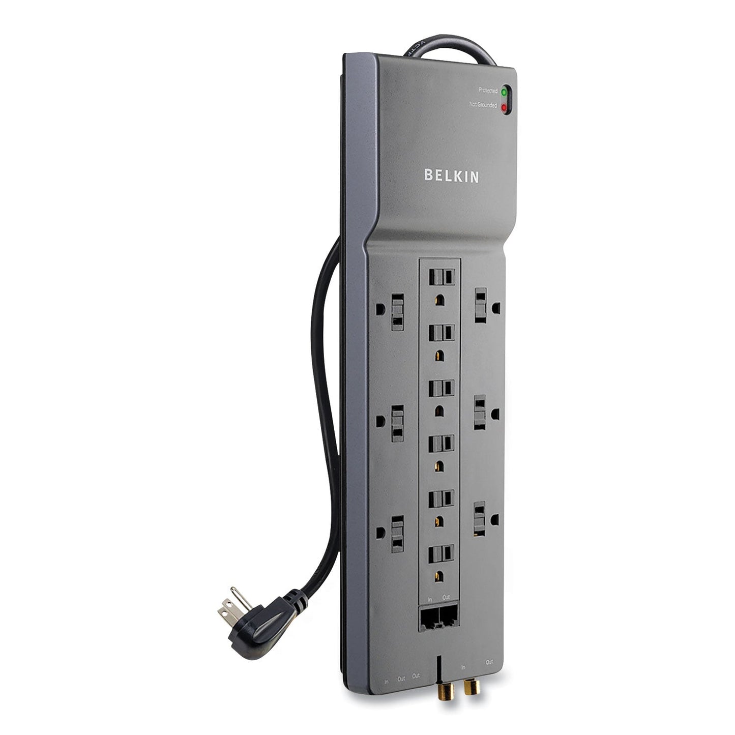 Professional Series SurgeMaster Surge Protector, 12 AC Outlets, 10 ft Cord, 3,996 J, Dark Gray - OrderMe