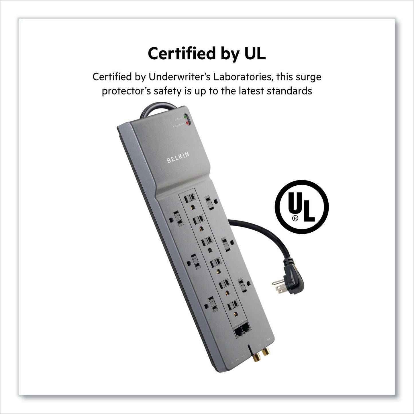 Professional Series SurgeMaster Surge Protector, 12 AC Outlets, 10 ft Cord, 3,996 J, Dark Gray - OrderMe