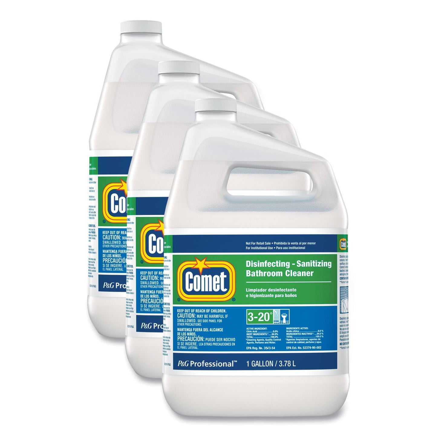 Disinfecting-Sanitizing Bathroom Cleaner, One Gallon Bottle, 3/Carton - OrderMe