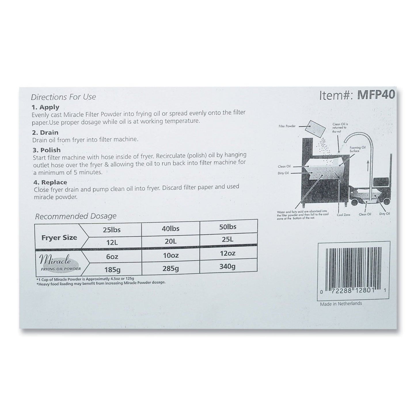 Filter Powder, For Fryer Oil, Loose Powder, 40 lb Box - OrderMe