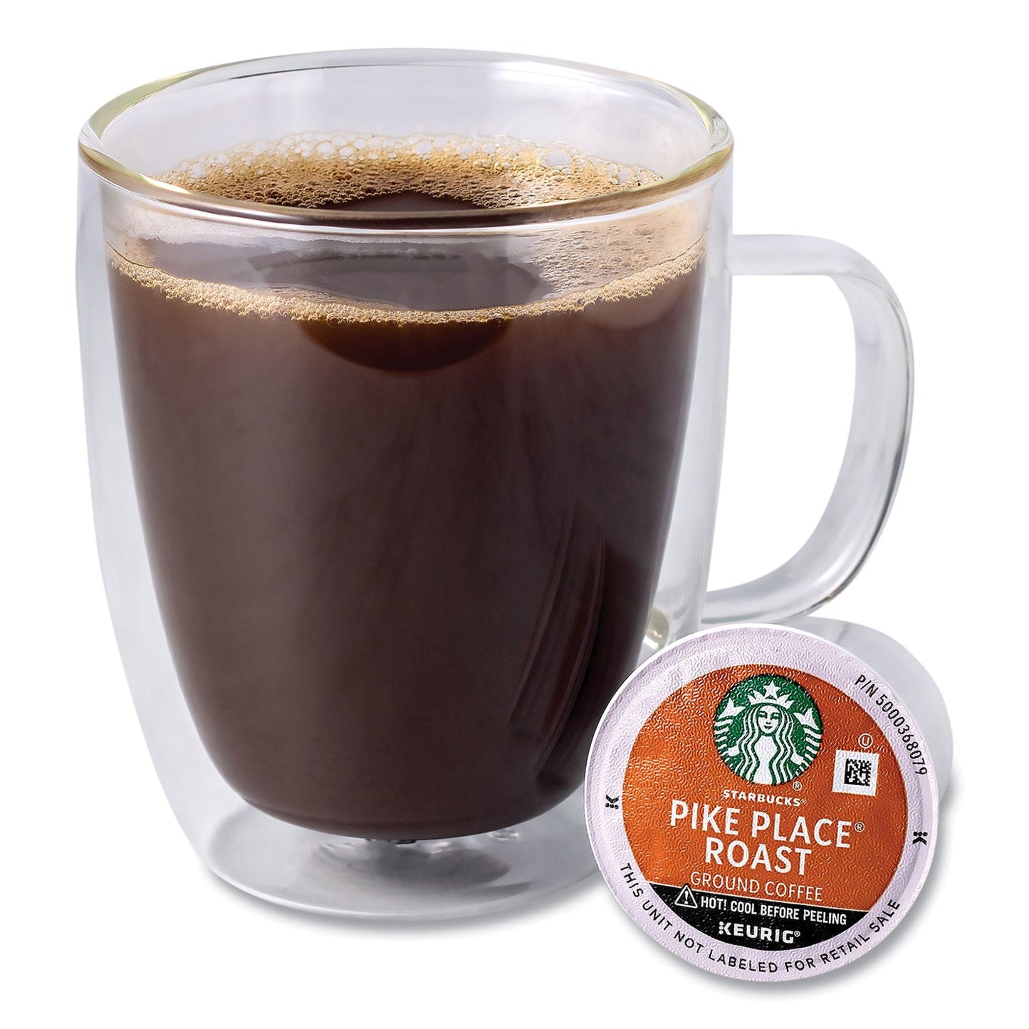 Close-up of individual Pike Place K-Cup pod with branding and roast details.
product-image