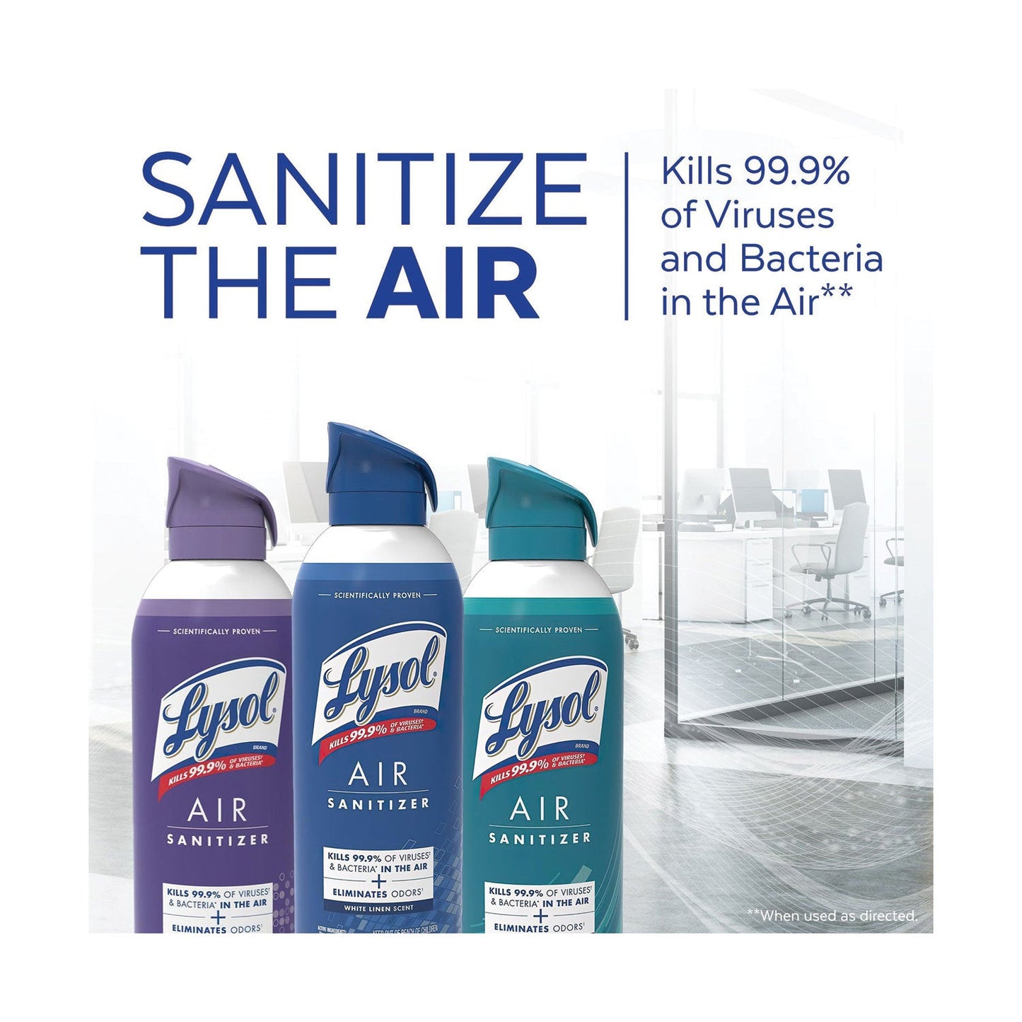 Air Sanitizer Spray, White Linen, 10 oz Aerosol Spray, 6/Carton - OrderMe