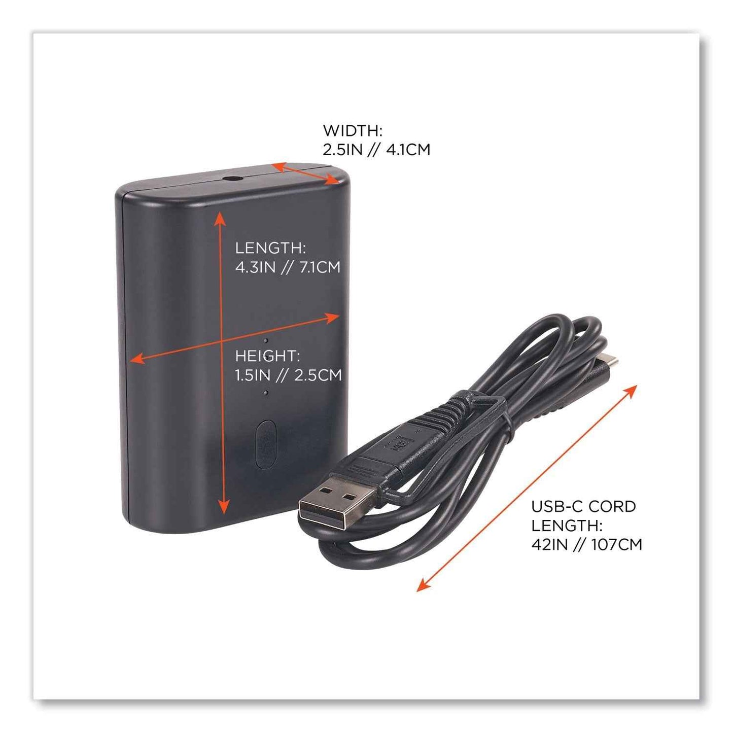 N-Ferno 6495B Portable Battery Power Bank with USB-C Cord, 7.2 V