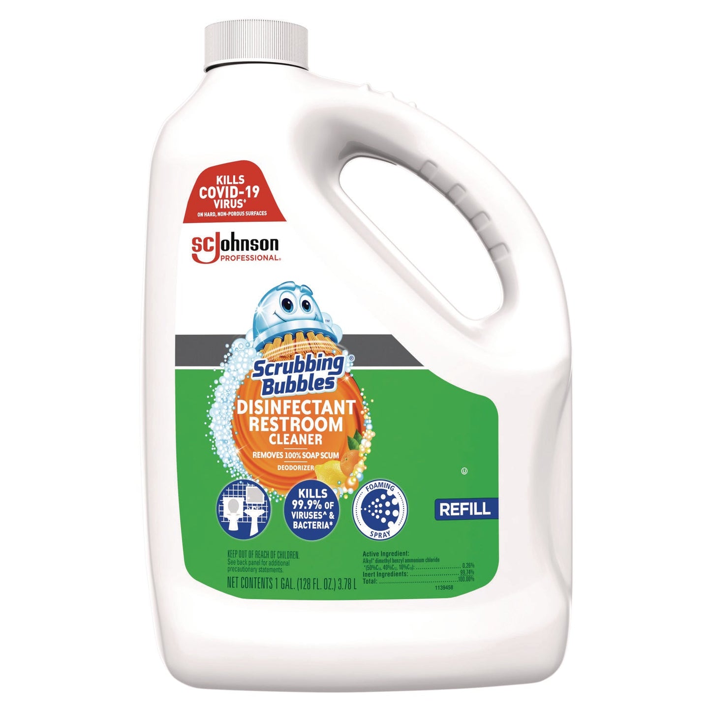 Disinfectant Restroom Cleaner, Citrus Scent, 1 gal Bottle, 4/Carton - OrderMe