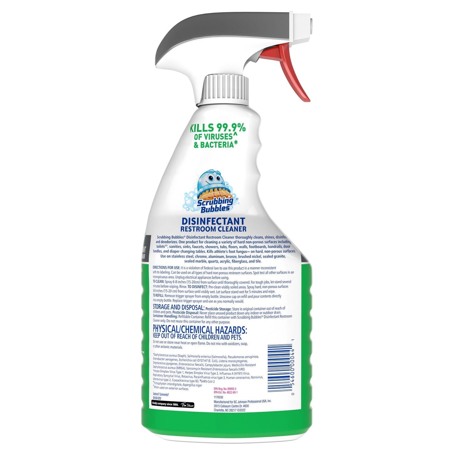 Disinfectant Restroom Cleaner, Citrus Scent, 32 oz Spray Bottle, 8/Carton - OrderMe