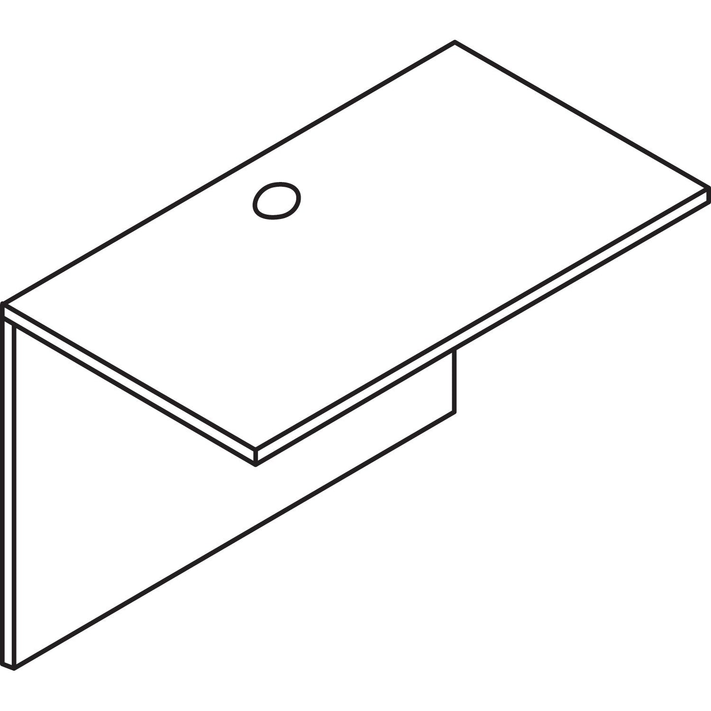 Context view of the bridge connected to desk components, illustrating its role in workstation configurations.product-image