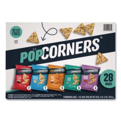 PopCorners Popped Corn Chips Snacks Variety Pack, Assorted Flavors, 1 oz Bag, 28/Pack - OrderMe