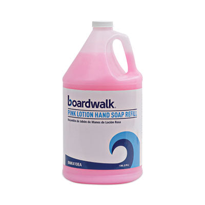 BOARDWALK Mild Cleansing Pink Lotion Soap, Cherry Scent, Liquid, 1 gal Bottle - OrdermeInc