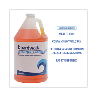 BOARDWALK Antibacterial Liquid Soap, Clean Scent, 1 gal Bottle, 4/Carton - OrdermeInc