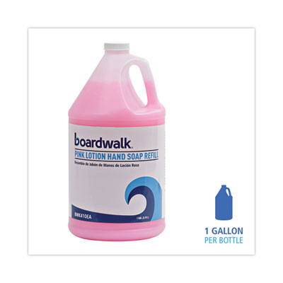 BOARDWALK Mild Cleansing Pink Lotion Soap, Cherry Scent, Liquid, 1 gal Bottle - OrdermeInc