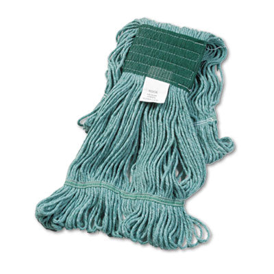 BOARDWALK Super Loop Wet Mop Head, Cotton/Synthetic Fiber, 5" Headband, Medium Size, Green - OrdermeInc