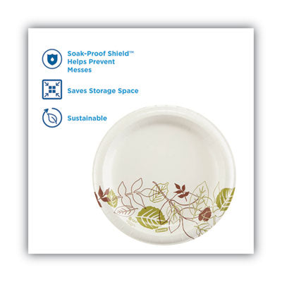 DIXIE FOOD SERVICE Pathways Soak-Proof Shield Mediumweight Paper Plates, 8.5" dia, Green/Burgundy, 125/Pack - OrdermeInc