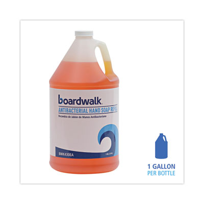 BOARDWALK Antibacterial Liquid Soap, Clean Scent, 1 gal Bottle, 4/Carton - OrdermeInc