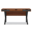 Whalen® Stirling Table Desk, 59.75" x 23.75" x 31", Natural Walnut/Charcoal Gray - OrdermeInc