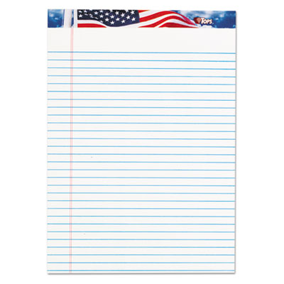 American Pride Writing Pad, Wide/Legal Rule, Red/White/Blue Headband, 50 White 8.5 x 11.75 Sheets, 12/Pack OrdermeInc OrdermeInc