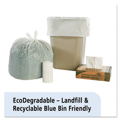 STOUT Controlled Life-Cycle Plastic Trash Bags, 13 gal, 0.7 mil, 24" x 30", White, 120/Box - OrdermeInc