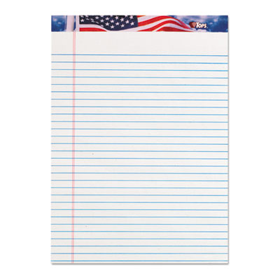 American Pride Writing Pad, Wide/Legal Rule, Red/White/Blue Headband, 50 White 8.5 x 11.75 Sheets, 12/Pack OrdermeInc OrdermeInc