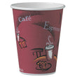 DART Paper Hot Drink Cups in Bistro Design, 12 oz, Maroon, 300/Carton