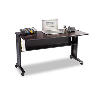 Mobile Computer Desk with Reversible Top, 53.5" x 28" x 30", Mahogany/Medium Oak/Black OrdermeInc OrdermeInc