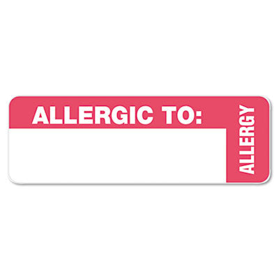 Tabbies® Medical Labels, ALLERGIC TO, 1 x 3, White, 500/Roll OrdermeInc OrdermeInc