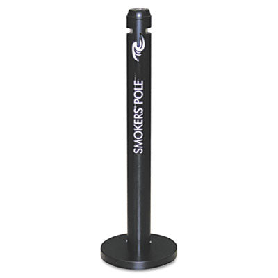 Rubbermaid® Commercial Smoker's Pole, Round, Steel, 0.9 gal, 4 dia x 41h, Black - OrdermeInc