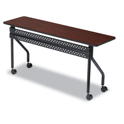 OfficeWorks Mobile Training Table, Rectangular, 60" x 18" x 29", Mahogany/Black OrdermeInc OrdermeInc