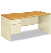 38000 Series Left Pedestal Desk, 66" x 30" x 29.5", Harvest/Putty OrdermeInc OrdermeInc