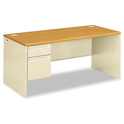 38000 Series Left Pedestal Desk, 66" x 30" x 29.5", Harvest/Putty OrdermeInc OrdermeInc