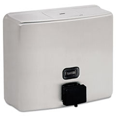 BOBRICK WASHROOM ConturaSeries Surface-Mounted Liquid Soap Dispenser, 40 oz, 7 x 3.31 x 6.13, Stainless Steel Satin - OrdermeInc