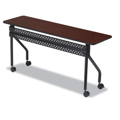 OfficeWorks Mobile Training Table, Rectangular, 72" x 18" x 29", Mahogany/Black OrdermeInc OrdermeInc