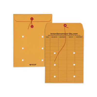 Quality Park™ Brown Kraft String/Button Interoffice Envelope, #90, One-Sided Five-Column Format, 31-Entries, 9 x 12, Brown Kraft, 100/CT OrdermeInc OrdermeInc