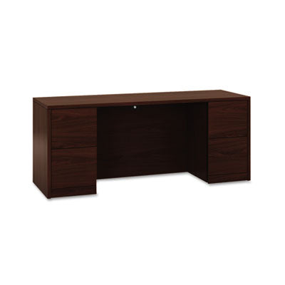 10500 Series Kneespace Credenza With Full-Height Pedestals, 72w x 24d x 29.5h, Mahogany OrdermeInc OrdermeInc