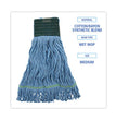 BOARDWALK Looped End Mop Kit, Medium Blue Cotton/Rayon/Synthetic Head, 60" Yellow Metal/Polypropylene Handle - OrdermeInc
