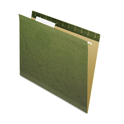 Pendaflex® Reinforced Hanging File Folders with Printable Tab Inserts, Letter Size, 1/3-Cut Tabs, Standard Green, 25/Box OrdermeInc OrdermeInc