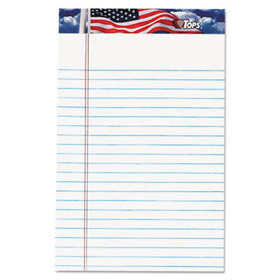 American Pride Writing Pad, Narrow Rule, Red/White/Blue Headband, 50 White 5 x 8 Sheets, 12/Pack OrdermeInc OrdermeInc