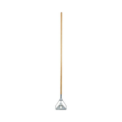 BOARDWALK Screw Clamp Metal Head Wooden Mop Handle, #20+, 1.13" dia x 62", Natural - OrdermeInc