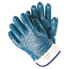 MCR SAFETY Predator Premium Nitrile-Coated Gloves, Blue/White, Large, 12 Pairs - OrdermeInc