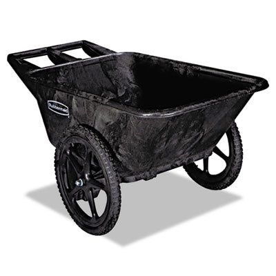 RUBBERMAID COMMERCIAL PROD. Big Wheel Agriculture Wheelbarrow, 300 lb Capacity, 32.75" x 58" x 28.25", Black - OrdermeInc