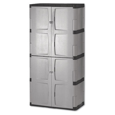 Double-Door Storage Cabinet - Base/Top, 36w x 18d x 72h, Gray/Black OrdermeInc OrdermeInc