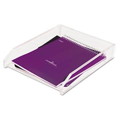Clear Acrylic Letter Tray, 1 Section, Letter Size Files, 10.5" x 13.75" x 2.5", Clear - OrdermeInc